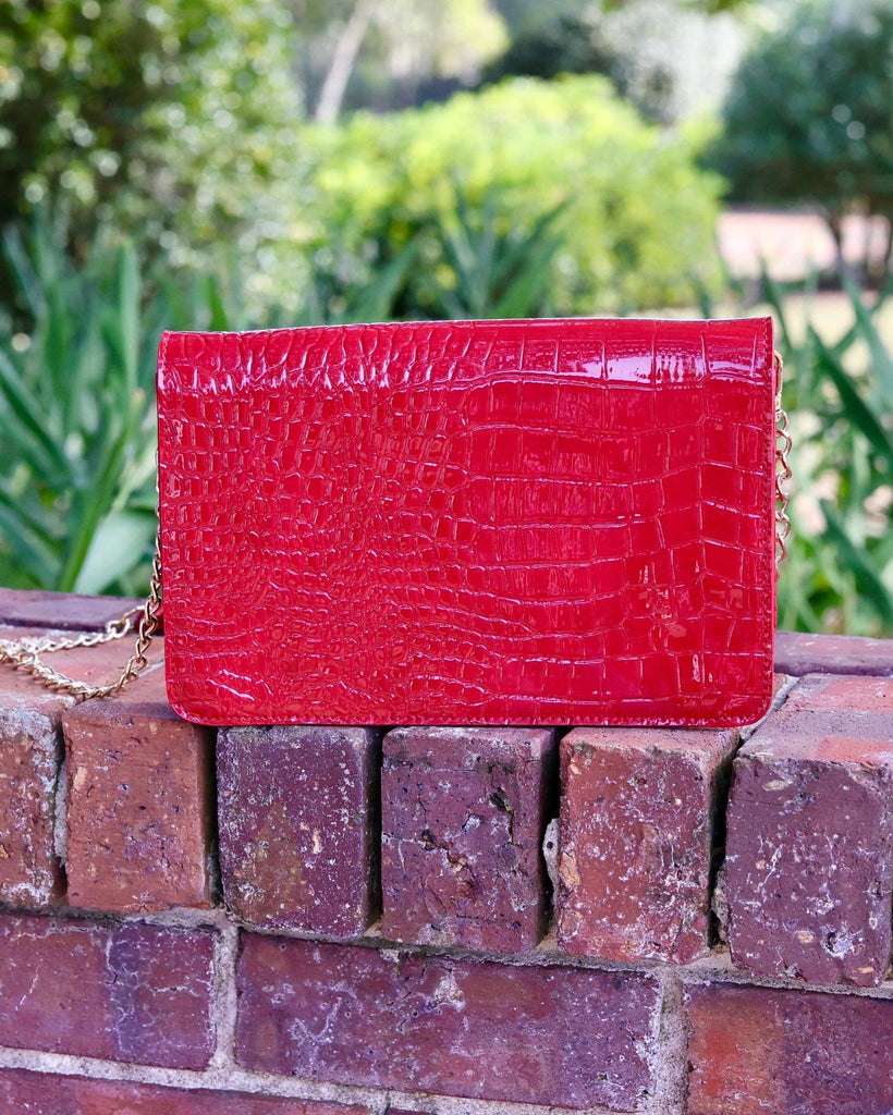 Bryn Clutch/Crossbody Red Patent EC: Default - The Edit LLC