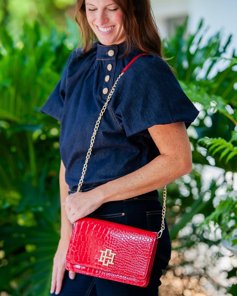 Bryn Clutch/Crossbody Red Patent EC: Default - The Edit LLC