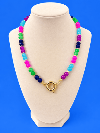 Bubble Beads Necklace with Carabiner - The Edit LLC