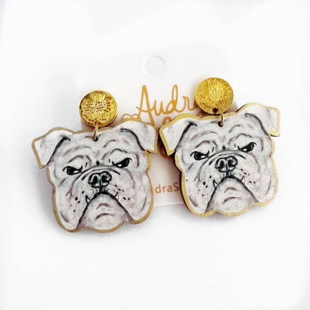 Bulldog Gameday Football Georgia Dangle Earrings: Bulldog Dangle - AS Stud - The Edit LLC