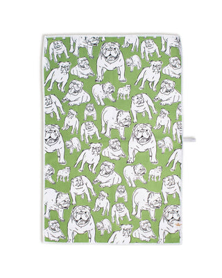 Bulldog Kitchen Towel Green/Black/White - The Edit LLC