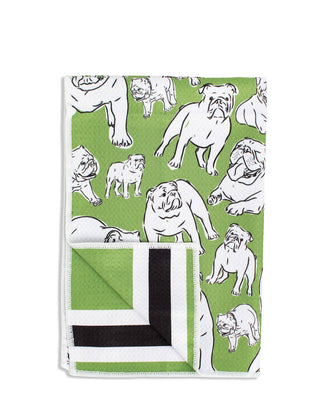 Bulldog Kitchen Towel Green/Black/White - The Edit LLC