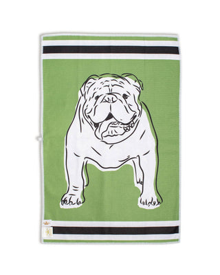 Bulldog Kitchen Towel Green/Black/White - The Edit LLC