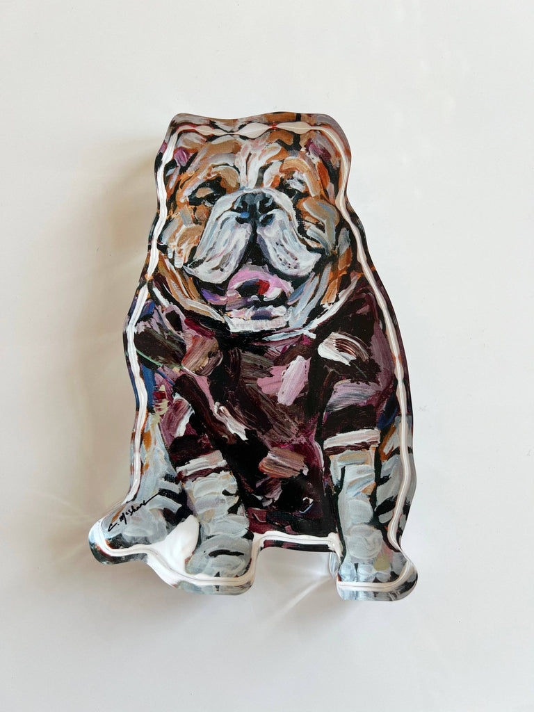 "Bulldog Maroon" acrylic shelfie: Small - The Edit LLC