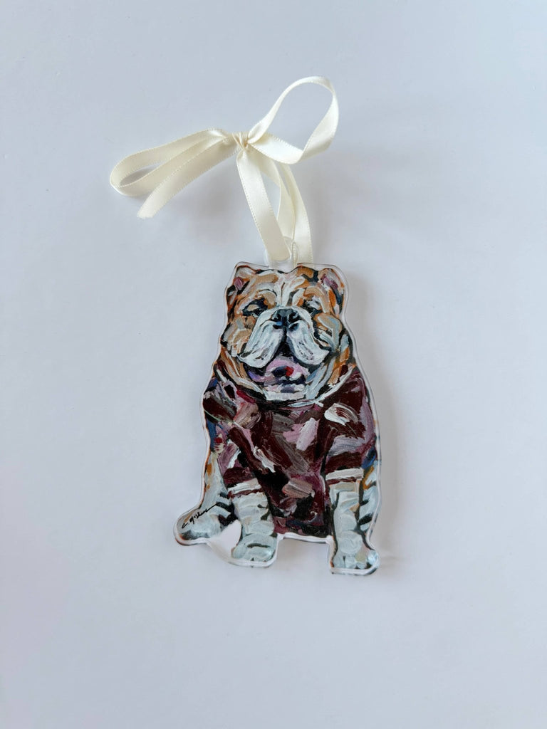 "Bulldog Maroon" ornament - The Edit LLC