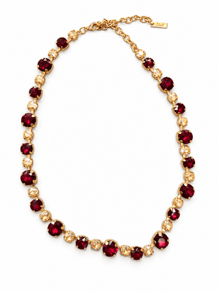Burgundy/Gold Custom Rhinestone Necklace - The Edit - The Edit LLC