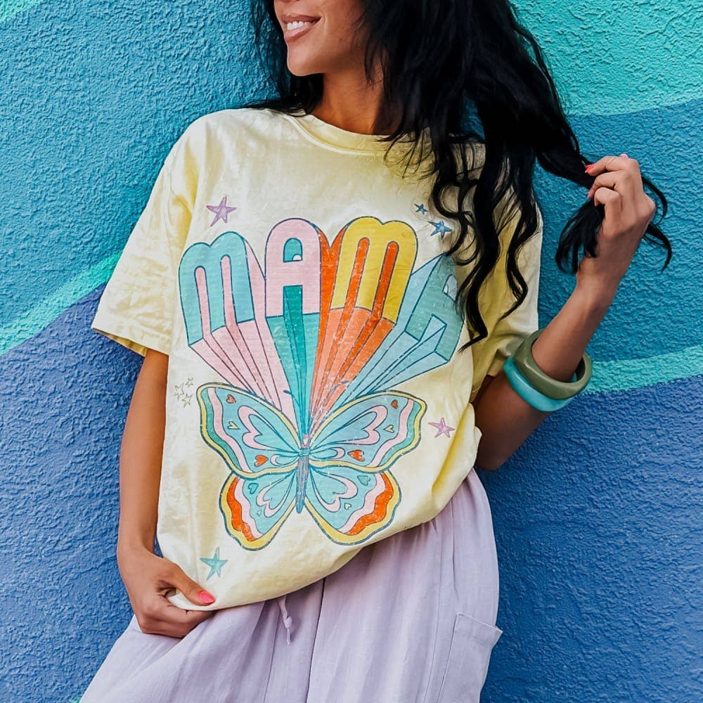 Butterfly Mama Tee: Banana - The Edit LLC