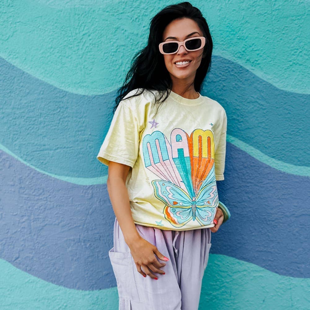 Butterfly Mama Tee: Banana - The Edit LLC