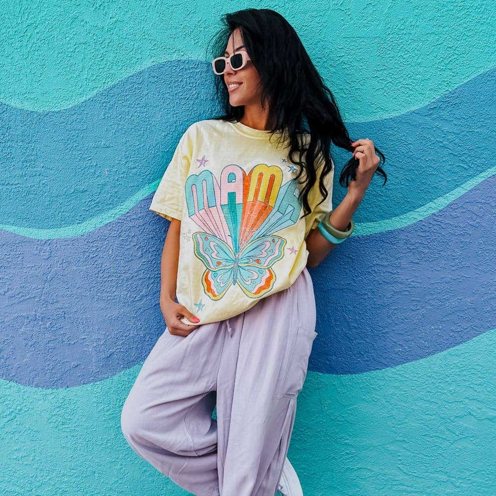 Butterfly Mama Tee: Banana - The Edit LLC