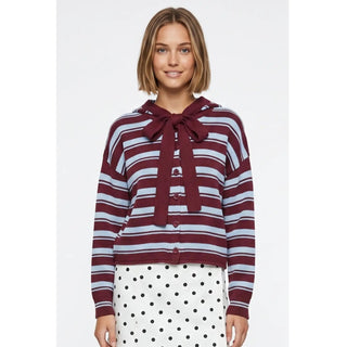 Button Up Hooded Cardigan - Merlot - The Edit LLC