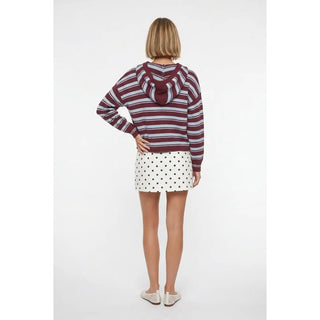 Button Up Hooded Cardigan - Merlot - The Edit LLC