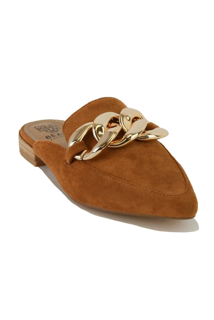 Camel Chain Detail Mules - The Edit LLC