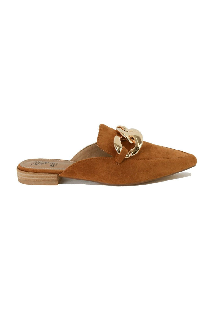 Camel Chain Detail Mules - The Edit LLC