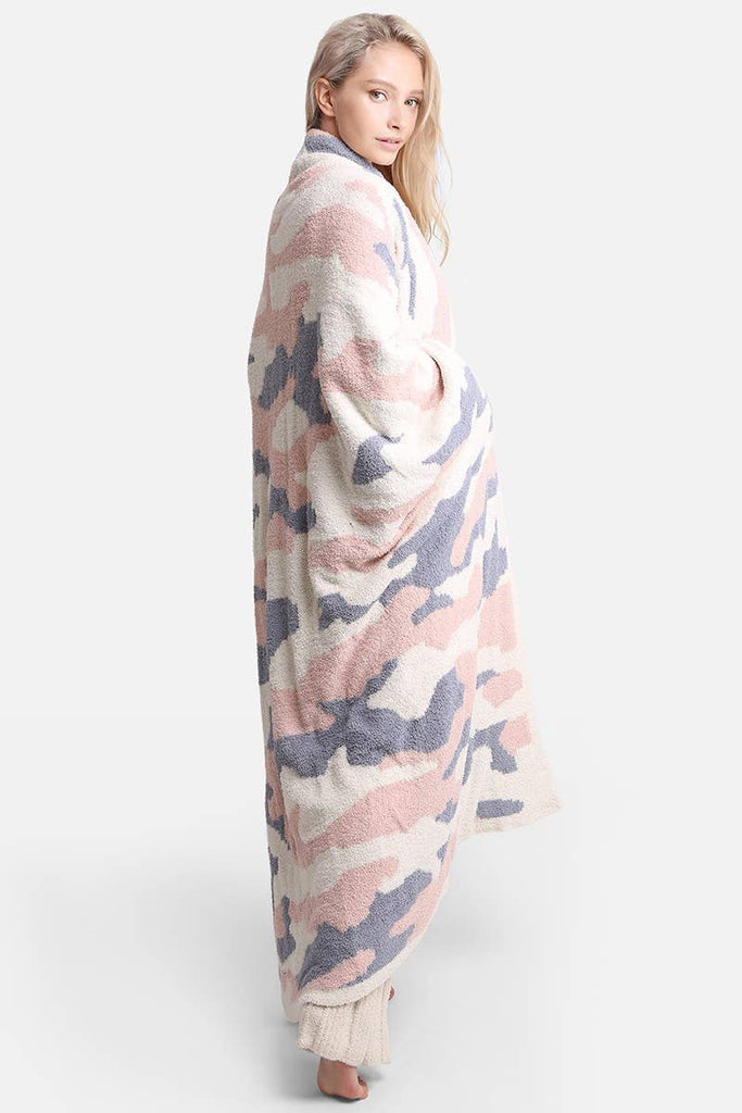 Camouflage Print Luxury Soft Throw Blanket: GREEN / ONE SIZE - The Edit LLC