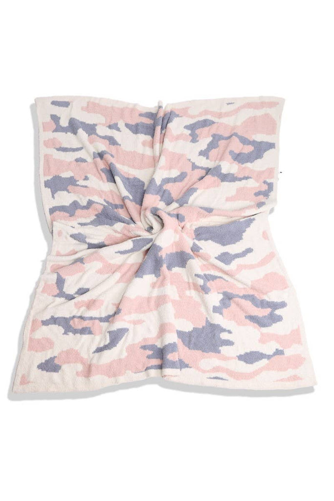 Camouflage Print Luxury Soft Throw Blanket: PINK / ONE SIZE - The Edit LLC