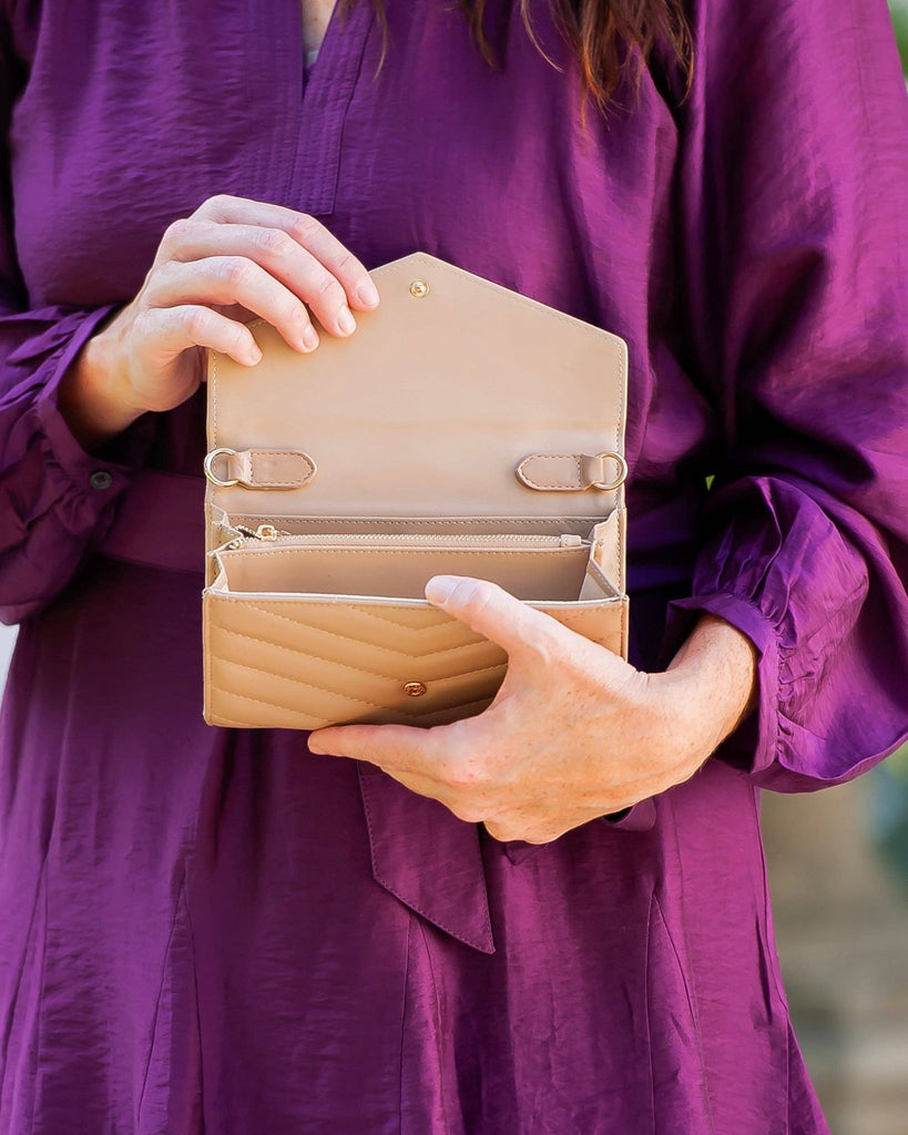 Carlington Clutch/Crossbody Latte VQ: Default - The Edit LLC