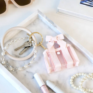Case-Mate Mini Jelly Tote Bag Keychain & Bag Charm: Tortoiseshell Bow - The Edit LLC