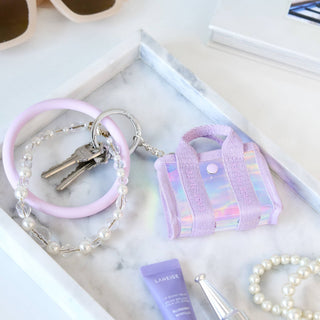 Case-Mate Mini Jelly Tote Bag Keychain & Bag Charm: Tortoiseshell Bow - The Edit LLC