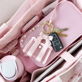 Case-Mate Mini Jelly Tote Bag Keychain & Bag Charm: Tortoiseshell Bow - The Edit LLC
