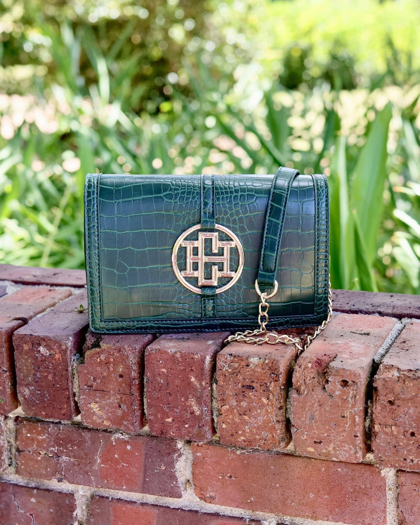 Cecilia Circle Logo Handbag Hunter Green EC: Default - The Edit LLC