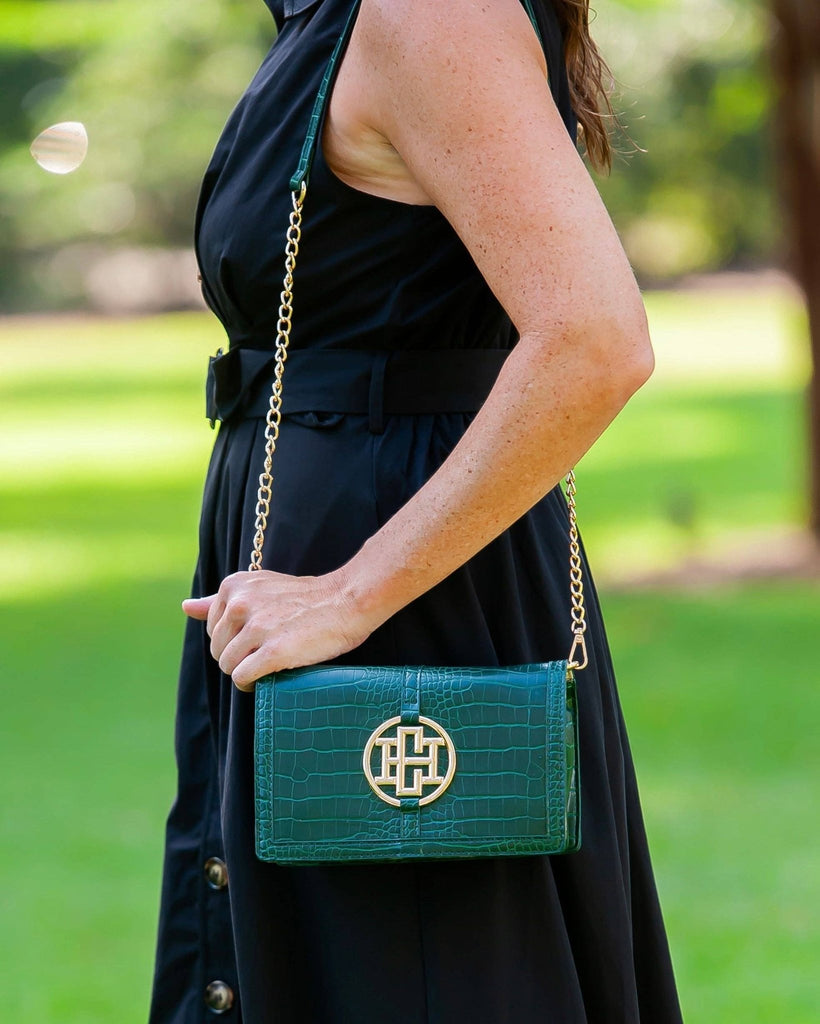 Cecilia Circle Logo Handbag Hunter Green EC: Default - The Edit LLC