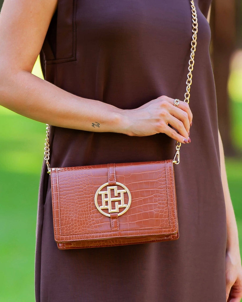 Cecilia Circle Logo Handbag Saddle EC: Default - The Edit LLC