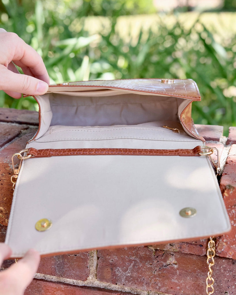 Cecilia Circle Logo Handbag Saddle EC: Default - The Edit LLC