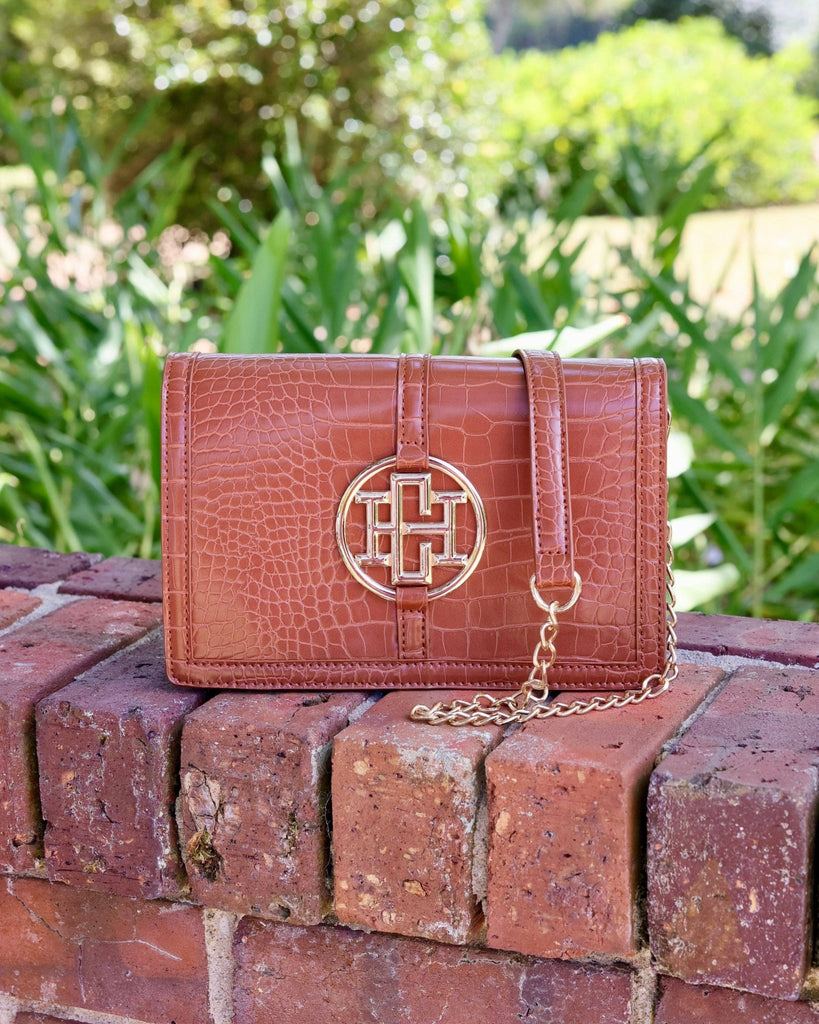 Cecilia Circle Logo Handbag Saddle EC: Default - The Edit LLC