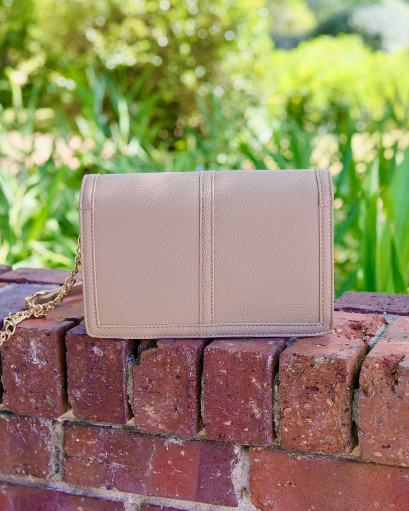 Cecilia Circle Logo Handbag Taupe: Default - The Edit LLC