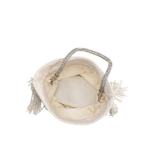 Starla Ivory Vegan Leather Jewel Top Handle