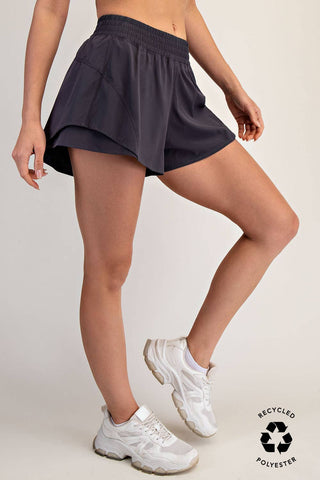Charcoal A-LINE ACTIVE SHORT - The Edit LLC
