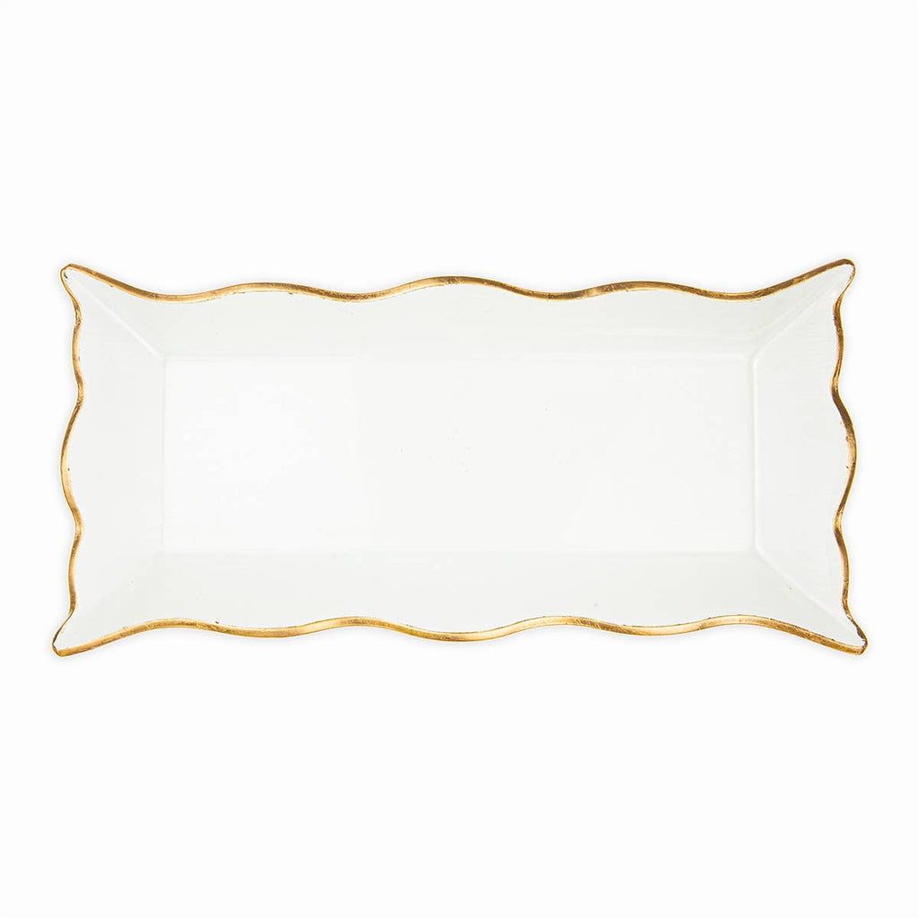 Chateau Rectangle Serving Platter Clear/Gold 17.1x1.5x8.5 - The Edit LLC