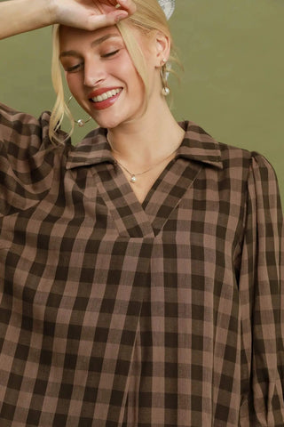 Checkered Midi Dress - The Edit LLC
