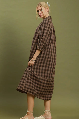 Checkered Midi Dress - The Edit LLC