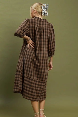 Checkered Midi Dress - The Edit LLC