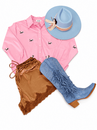 Chocolate Satin Lace Trim Shorts - The Edit LLC