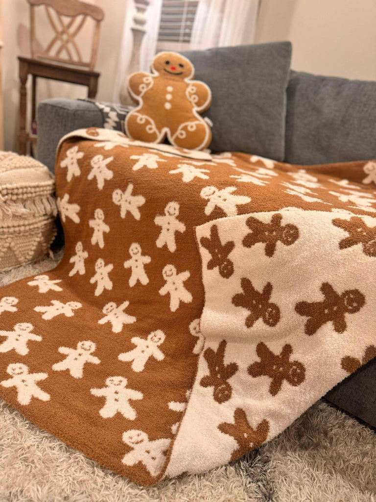 Christmas LuxeBlankets: Reversible Gingerbread - The Edit LLC