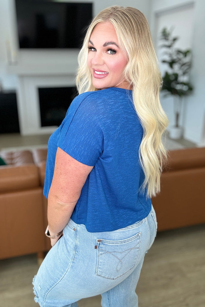 Classic Comfort V - Neck Top in Classic Blue - The Edit LLC