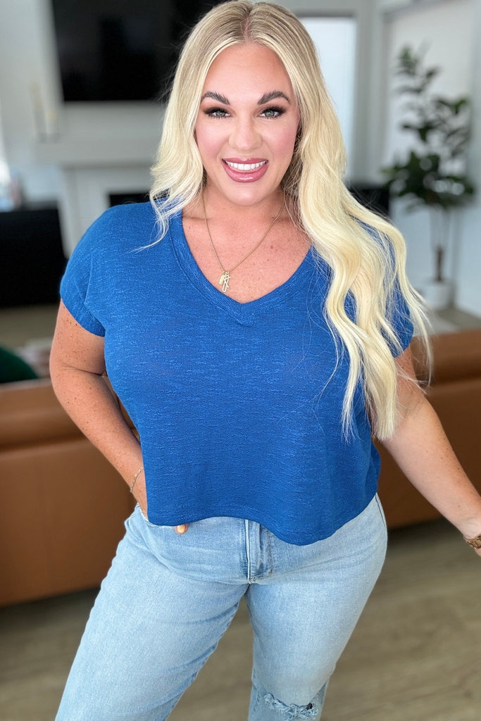 Classic Comfort V - Neck Top in Classic Blue - The Edit LLC