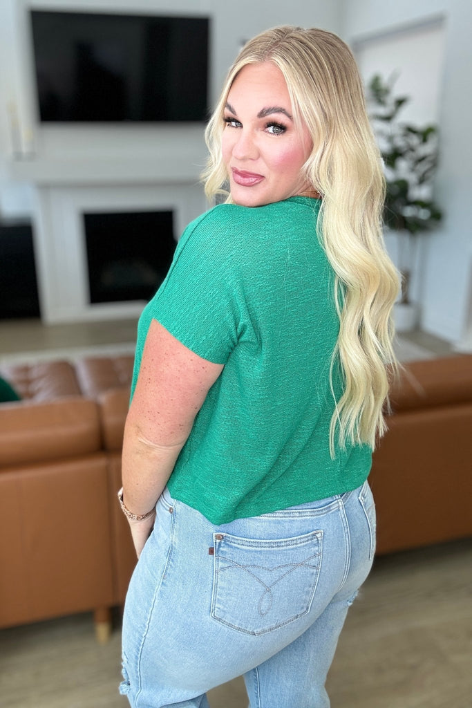 Classic Comfort V - Neck Top in Kelly Green - The Edit LLC