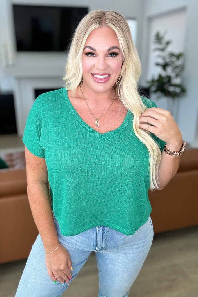 Classic Comfort V - Neck Top in Kelly Green - The Edit LLC