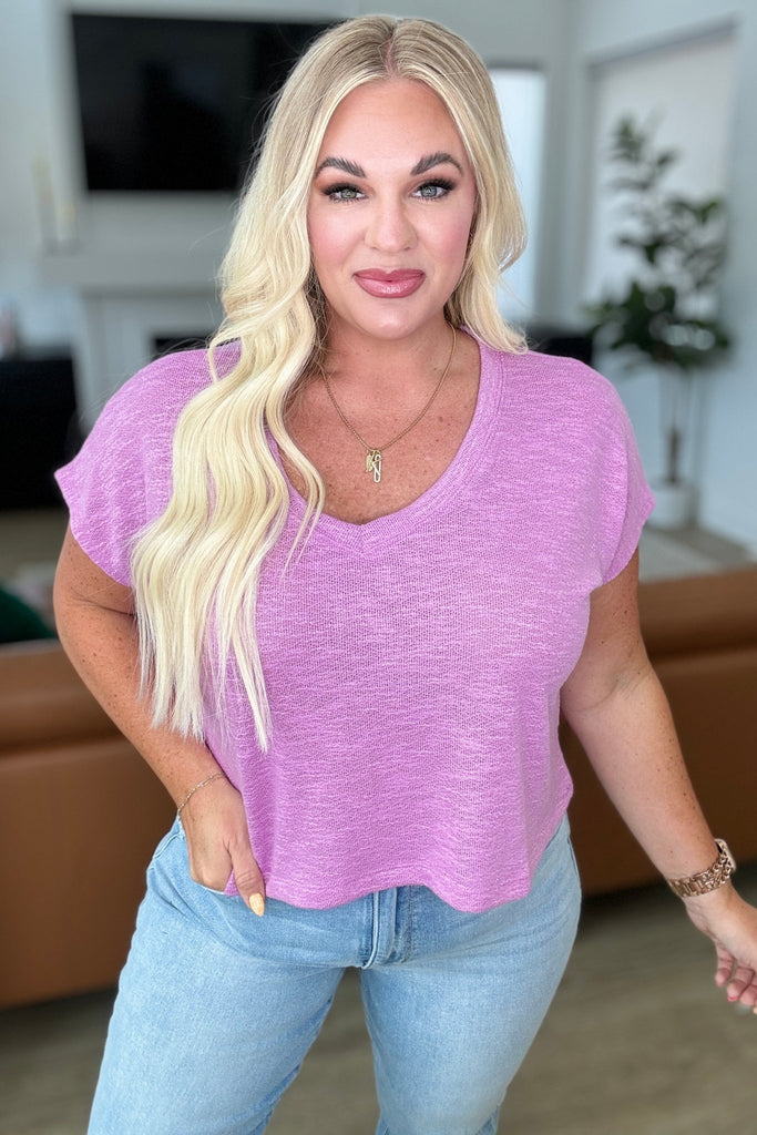 Classic Comfort V - Neck Top in Mauve - The Edit LLC