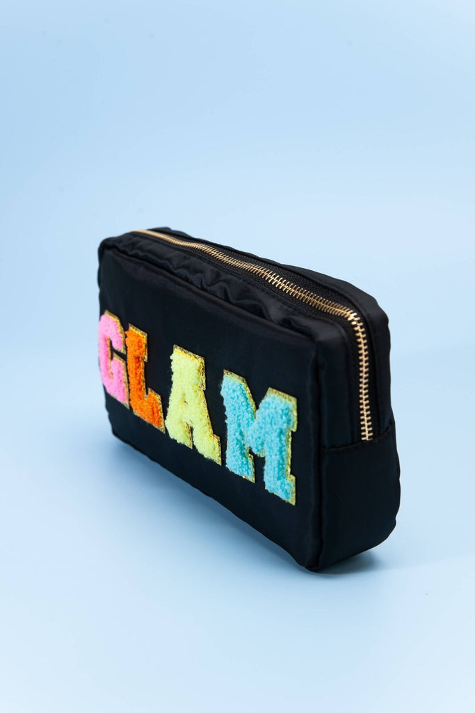 CLASSIC GLAM SMALL TRAVEL COSMETIC MAKEUP POUCH | 40P507: Black - The Edit LLC