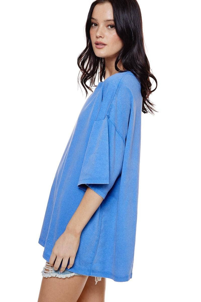 Cobalt Good Vibes Sunshine Mineral Wash Tee - The Edit LLC
