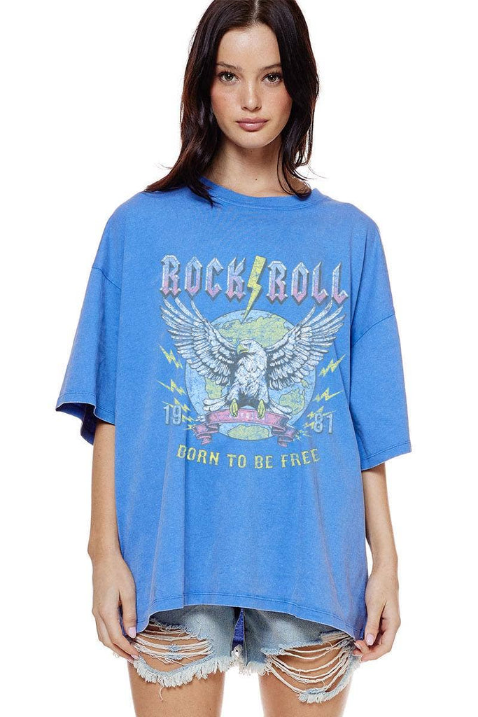 Cobalt Rock N Roll 1981 Eagle Vintage Impact Wash Tee - The Edit LLC