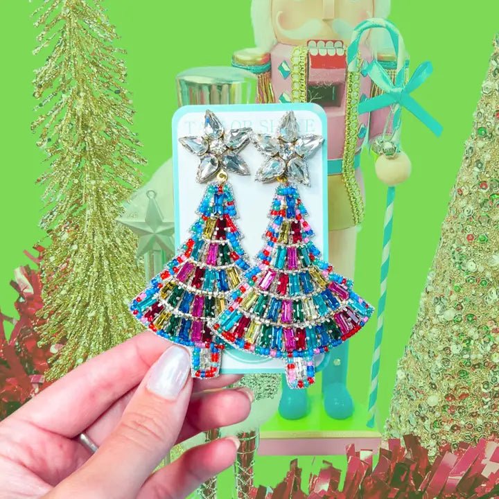 Colorful Beaded Crystal Christmas Tree: Rainbow - The Edit LLC