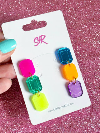 Colorful Medium Gem Dangles - The Edit LLC
