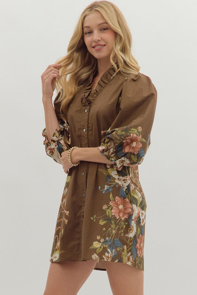 Coming For You Botanical Dress - The Edit LLC
