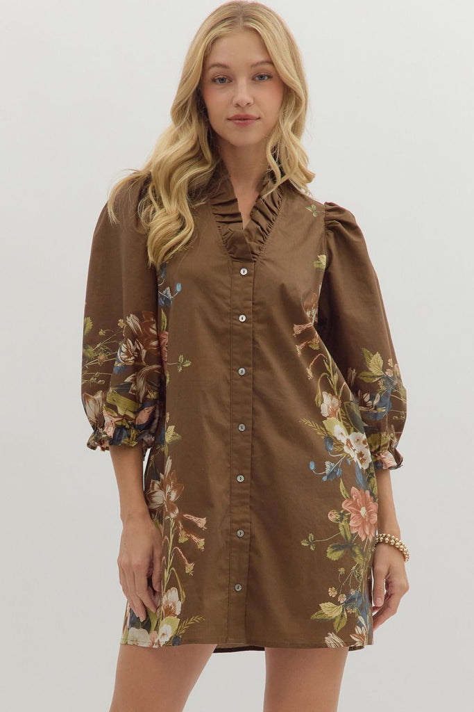 Coming For You Botanical Dress - The Edit LLC