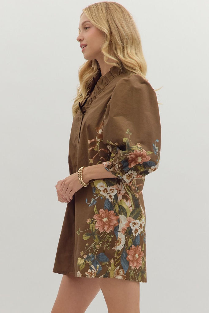 Coming For You Botanical Dress - The Edit LLC